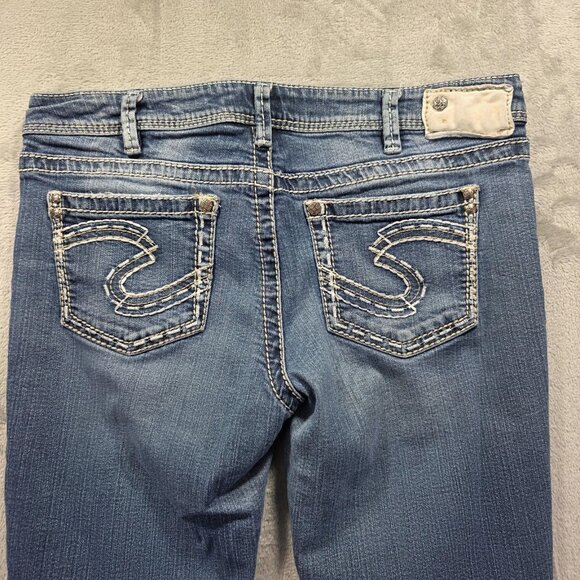 Silver Jeans Co Jeans Womens 32x33 Aiko Baby Boot Stretch Embroidery Bootcut - Picture 4 of 11